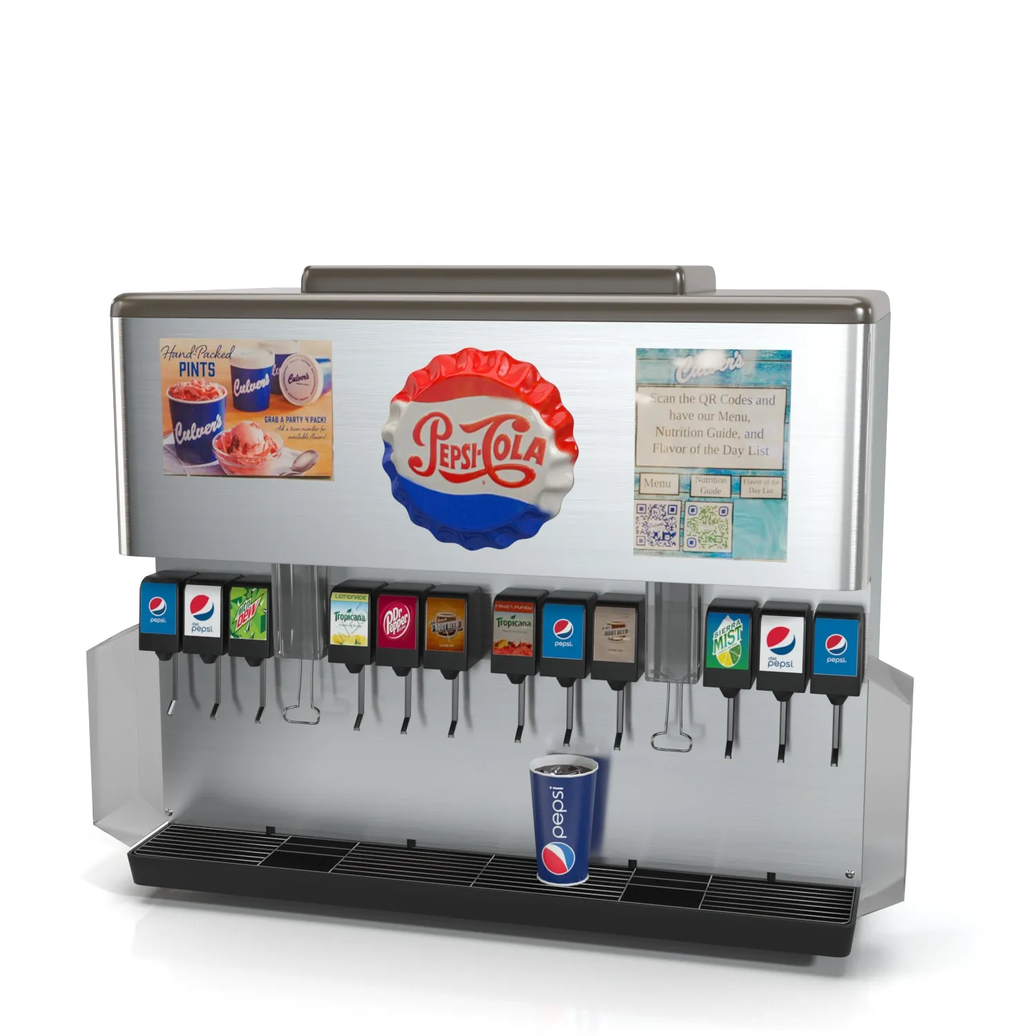 Pepsi Fountain Refresh 12 Beverages Dispenser 3D Model_04